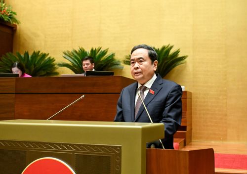 Chủ tịch Quốc hội Trần Thanh Mẫn phát biểu bế mạc kỳ họp. Ảnh: Duy Linh