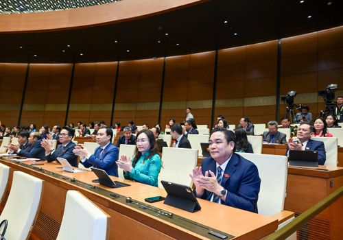 Các đại biểu Quốc hội tham dự phiên bế mạc kỳ họp. Ảnh: Duy Linh