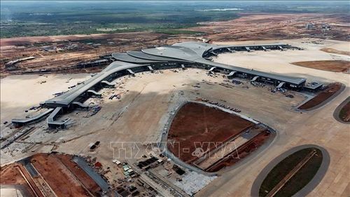 Cảng hàng không quốc tế Long Thành đang được xây dựng, dự kiến đưa vào khai thác vào cuối năm 2026. Ảnh: Sỹ Tuyên/TTXVN