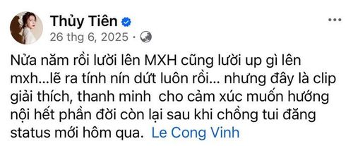 Ca sĩ Thủy Tiên thời gian qua nhắc nhiều về chồng. Ảnh chụp màn hình