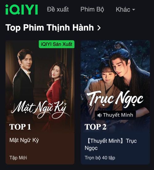 Việc Trục Ngọc tạm thời tụt hạng cho thấy sự cạnh tranh rõ rệt giữa các dòng phim Hoa ngữ.
