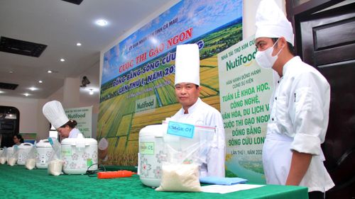 Các đơn vị tham gia cuộc thi "Gạo ngon Đồng bằng sông Cửu Long" lần thứ I năm 2026 tại Cà Mau.