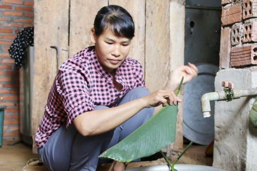Người dân xã Tuy Đức sắm sửa, chuẩn bị gói bánh chưng dâng lên Vua Hùng