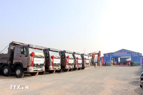 Khởi công xây dựng ga Hải Dương Nam thuộc dự án thành phần 1 của Dự án đầu tư xây dựng tuyến đường sắt Lào Cai-Hà Nội-Hải Phòng. (Ảnh: Mạnh Tú/TTXVN)
