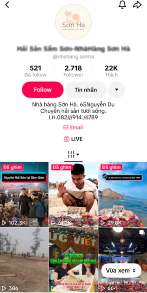 Dù có ít lượt đăng ký, song chủ kênh Tiktok Sơn Hà vẫn luôn được nhiều lượt xem khi đăng video. Ảnh: Quốc Anh