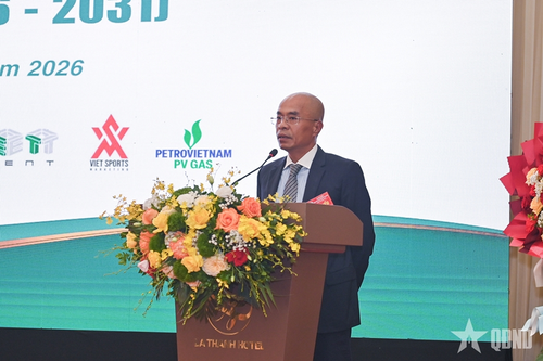  Tân Chủ tịch Liên đoàn Bóng chuyền Việt Nam Dương Mạnh Tiến. 