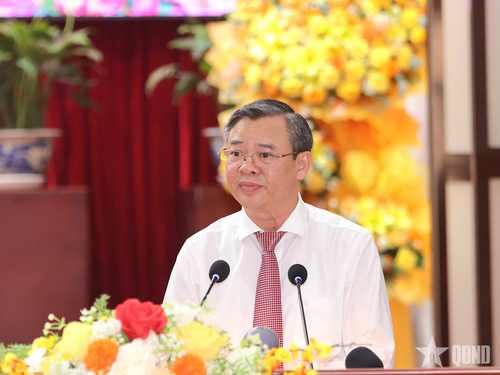 Đồng chí Trương Cảnh Tuyên, Phó bí thư Thành ủy, Chủ tịch UBND TP Cần Thơ phát biểu tại buổi họp mặt.