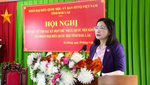 Phó Trưởng đoàn chuyên trách Đoàn ĐBQH tỉnh Nguyễn Thị Thu Nguyệt thông tin kết quả Kỳ họp thứ Nhất, Quốc hội khóa XVI tới cử tri
