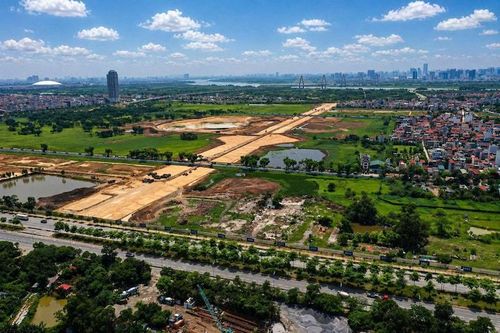 Khu đất của một dự án chậm triển khai trên địa bàn xã Vĩnh Thanh, Hà Nội (ảnh chụp ngày 28-4). Ảnh: Phạm Hùng