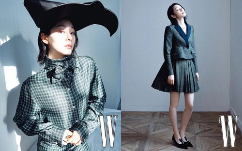 Kim Yuna thay đổi kiểu tóc mới. Ảnh: W Korea.