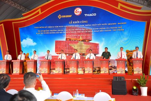 Nghi thức khởi công tại điểm cầu trung tâm.
