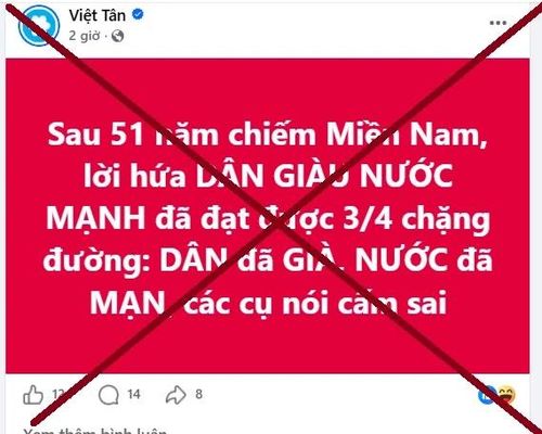 Những nội dung gây kích động thù hận trên trang fanpage của tổ chức khủng bố Việt Tân