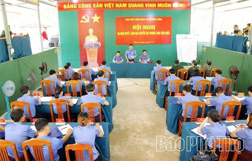 Ban Chấp hành Đảng bộ xã Đồng Lương luyện tập phần vận hành cơ chế.