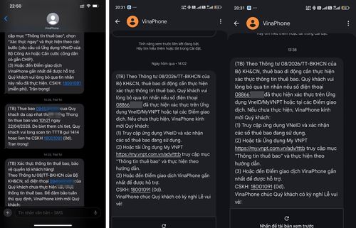 Người dùng liên tục nhận được tin nhắn thông báo xác thực thuê bao từ nhà mạng.