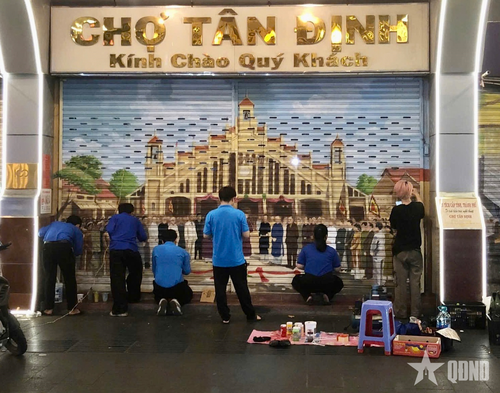 Tuổi trẻ phường Tân Định khởi động công trình bích họa “Chợ Tân Định xưa và nay”. 