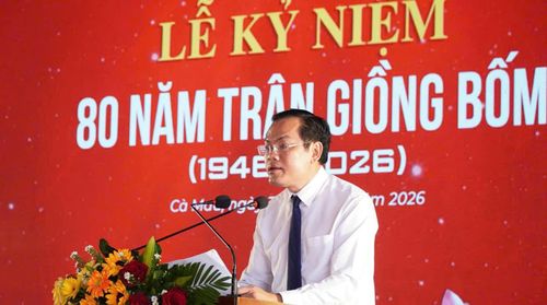 Phó Chủ tịch UBND tỉnh Cà Mau Ngô Vũ Thăng phát biểu tại lễ kỷ niệm