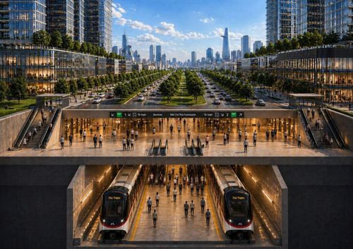 Phối cảnh hạng mục nhà ga thuộc tuyến metro Bến Thành - Thủ Thiêm. Ảnh: Tập đoàn Sun Group cung cấp