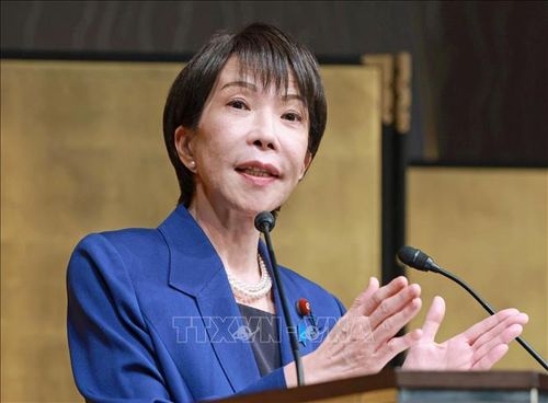 Thủ tướng Nhật Bản Sanae Takaichi phát biểu tại thủ đô Tokyo. Ảnh: Kyodo/TTXVN