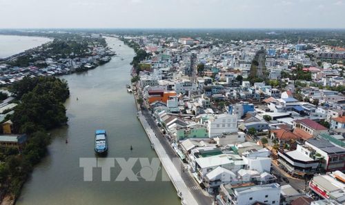 Một góc đô thị Sa Đéc (Đồng Tháp). Ảnh: Nhựt An - TTXVN
