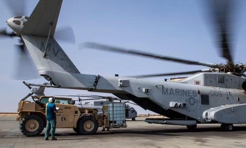 Máy bay trực thăng vận tải hạng nặng CH-53K King Stallion do tập đoàn Sikorsky phát triển, là mẫu trực thăng lớn nhất trong biên chế quân đội Mỹ hiện nay.