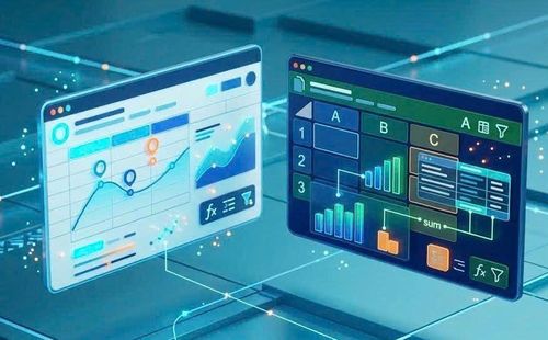 Bảng tính Google Sheets và Microsoft Excel giúp người dùng quản lý dữ liệu trực quan thông qua hệ thống hàng và cột. Đồ họa: Thái Bình