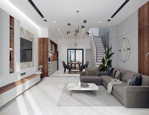 Cách thức lựa chọn tường tone màu sáng kết hợp cùng với việc trang trí cây xanh sẽ giúp cho không gian phòng khách nhà ống được thoáng và sẽ tăng nguồn cảm hứng tự nhiên cũng như tươi mới cho không gian sống.