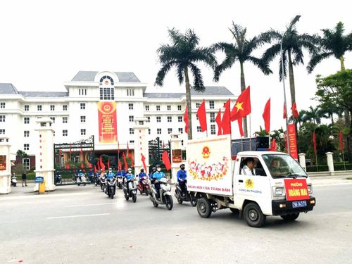 Phường Hoàng Mai có nhiều sáng tạo trong công tác tuyên truyền phục vụ bầu cử. Ảnh: HM