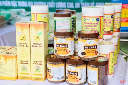  Đây cũng là tín hiệu tích cực, mở ra kỳ vọng khởi sắc cho hoạt động sản xuất, kinh doanh sản phẩm OCOP của Hà Tĩnh trong thời gian tới. (Trong ảnh: Các sản phẩm OCOP chất lượng, mẫu mã đẹp mắt, được niêm yết giá công khai nên khách hàng yên tâm lựa chọn). 