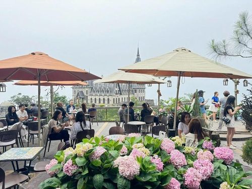 Tiệm cà phê Lâu đài Tam Đảo - điểm check-in lý tưởng cho du khách khi đến tham quan. 