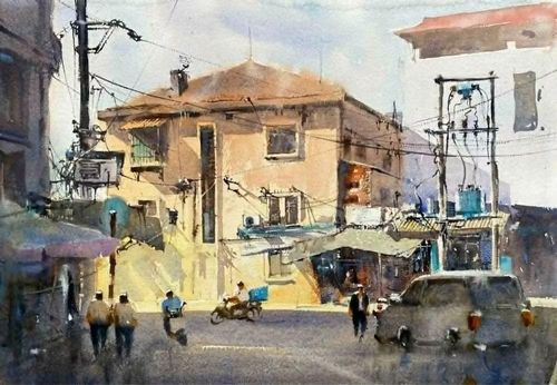 Vẻ đẹp mơ hồ mà sinh động của tranh màu nước.