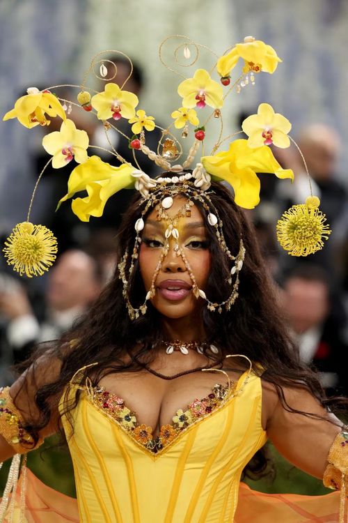 SZA mang đến một diện mạo tràn đầy năng lượng, cuốn hút từ makeup đến kiểu tóc đều toát lên tinh thần sáng tạo đúng chất Met Gala. Ảnh: Getty.