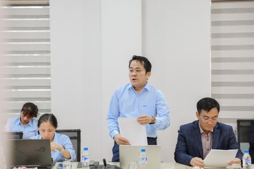 Đồng chí Huỳnh Ngọc Thành - Chủ tịch Công đoàn PTSC Quảng Ngãi chia sẻ tại Hội nghị đối thoại tại nơi làm việc theo vụ việc năm 2026.