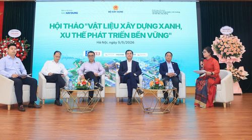 Hội thảo “Vật liệu xây dựng xanh - xu thế phát triển bền vững” ngày 5/5. Ảnh: T.H