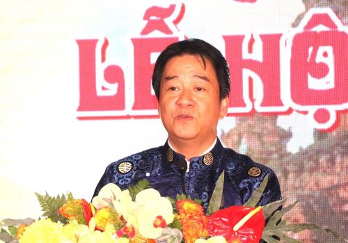 Ông Nguyễn Long Biên, Phó Chủ tịch Thường trực UBND tỉnh Khánh Hòa, Trưởng Ban tổ chức Lễ hội Tháp Bà Pô Nagar 2026 phát biểu