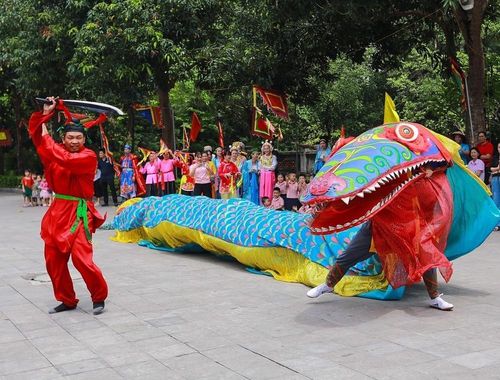 Đặc sắc múa Giảo long. Ảnh: Khánh Hòa - TTXVN