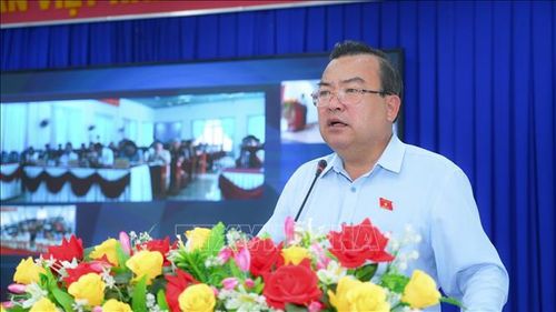 Ông Phạm Hùng Thái, Phó Bí thư Tỉnh ủy, Trưởng Đoàn Đại biểu Quốc hội đơn vị tỉnh Tây Ninh phát biểu.