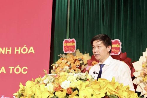 Tiến sĩ, Bác sĩ Lê Văn Cường, Giám đốc Sở Y tế phát biểu tại buổi lễ.