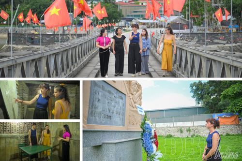 Chị Julie Piroth thăm các điểm di tích.