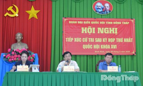 Đại biểu Quốc hội đơn vị số 6 tiếp xúc cử tri xã Bình Ninh.