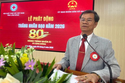 Ông Nguyễn Quang Minh, Chủ tịch Hội Chữ thập đỏ tỉnh Lâm Đồng phát động Tháng Nhân đạo năm 2026