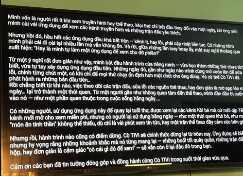  Thông báo đóng cửa của chủ app Cò TV. Ảnh: QPC. 