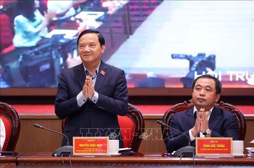 Phó Chủ tịch Quốc hội Nguyễn Khắc Định dự hội nghị. Ảnh: Văn Điệp/TTXVN