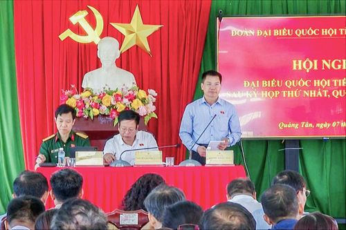 Phó Trưởng Đoàn chuyên trách Đoàn ĐBQH tỉnh Dương Khắc Mai phát biểu