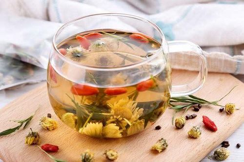 Trà hoa cúc kỷ tử hỗ trợ mắt và giấc ngủ.