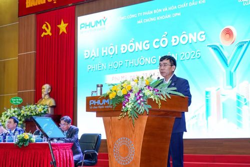 Ông Nguyễn Xuân Hòa - Chủ tịch HĐQT DPM phát biểu tại Đại hội.
