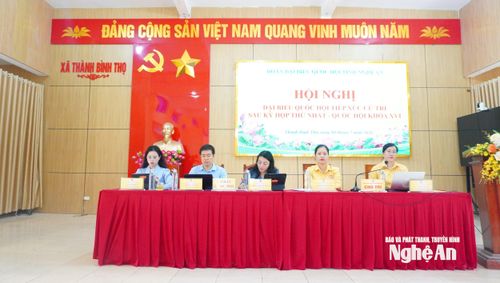 Các ĐBQH dự Hội nghị tiếp xúc cử tri. Ảnh: PTT