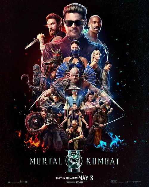 Poster chính thức của Mortal Kombat 2 với dàn nhân vật trung tâm.