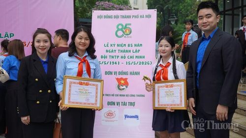 Đoàn Thanh niên Bộ Công Thương phối hợp với Hội đồng Đội Thành phố Hà Nội tổ chức chương trình. Ảnh: Minh Trang