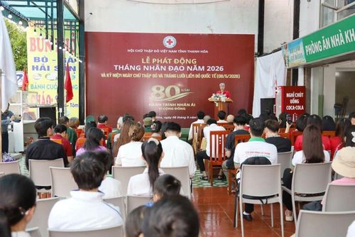 Toàn cảnh lễ phát động Tháng Nhân đạo năm 2026.