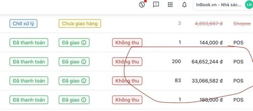  Đơn sách gần một trăm triệu đồng của khách hàng. 